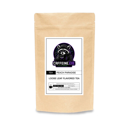 Caffeine.exe peach paradise tea packaging